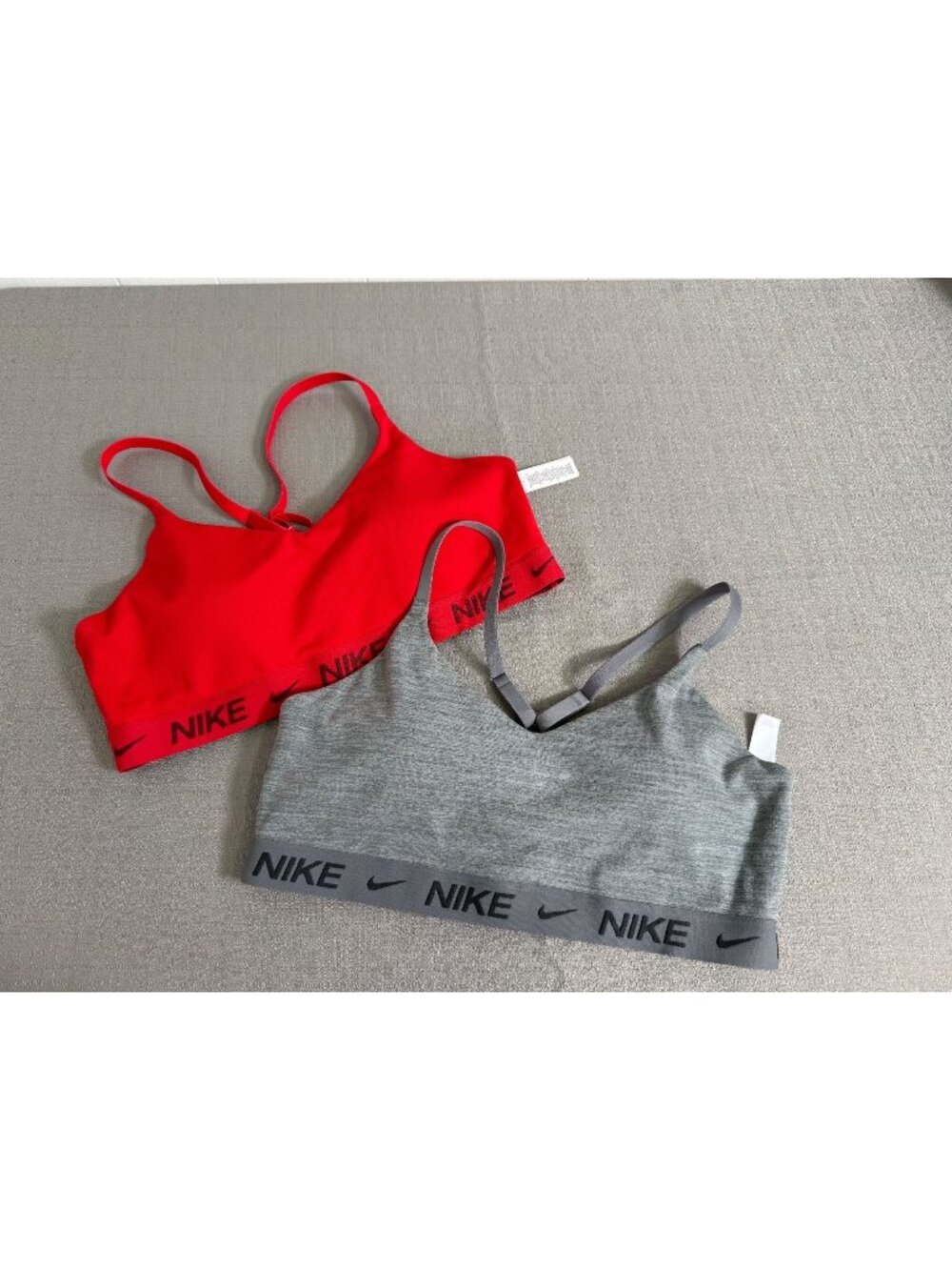Nike Indy Dri-FIT Sports Bra 2-Pack Bundle Red & Gray Large Athleisure Workout